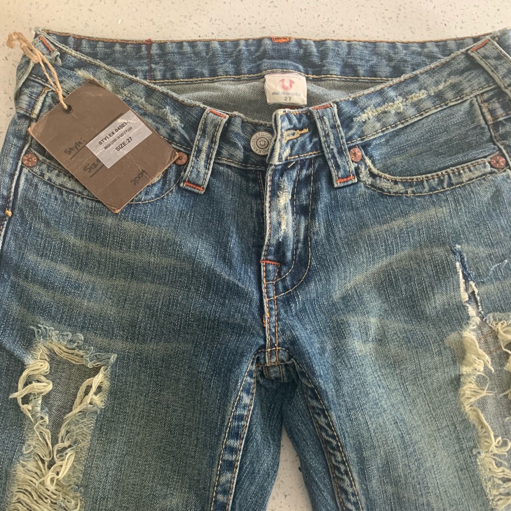 True Religion Size 27 Distressed Jeans
